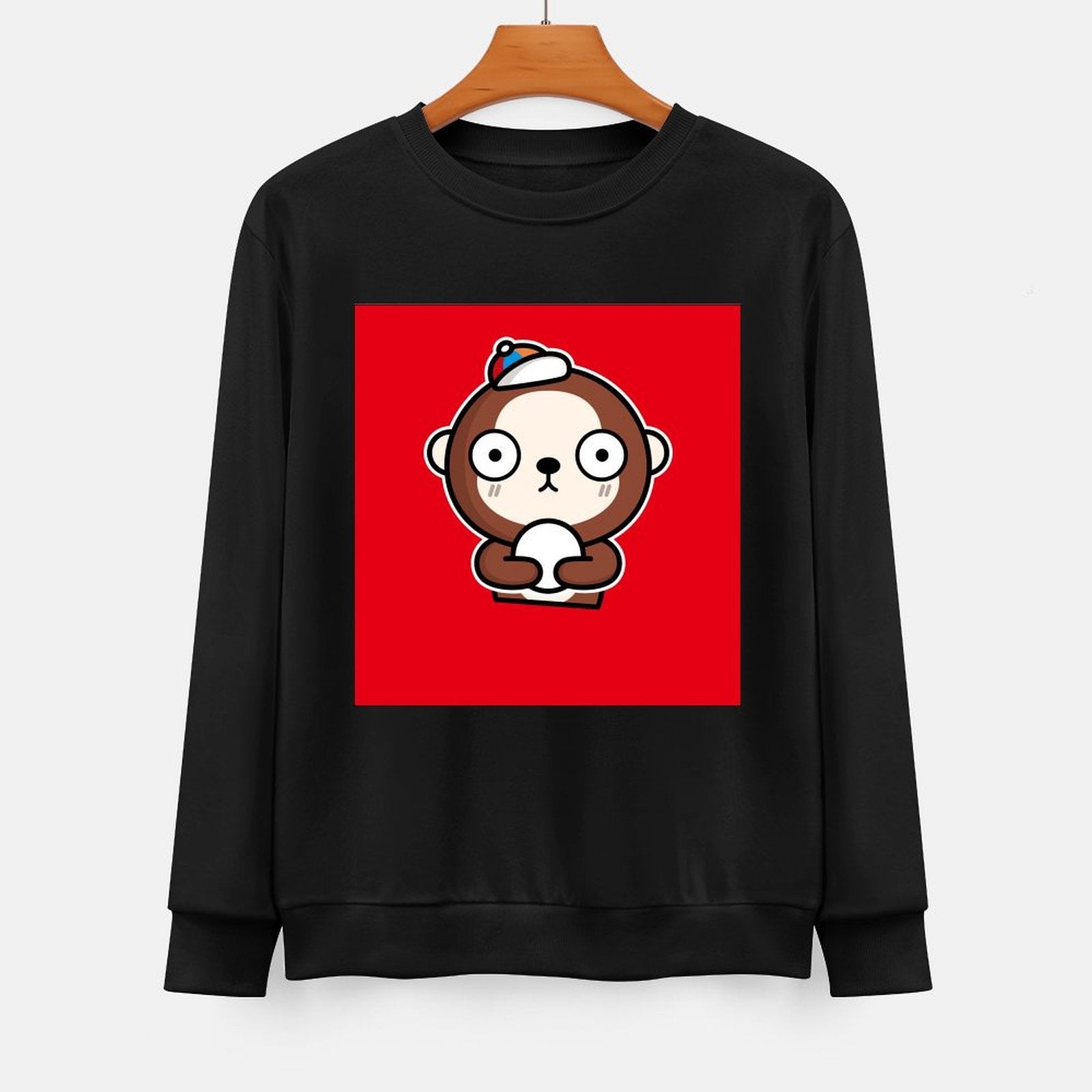 Front Patterned Long Sleeve TopSoftLine Crew Neck